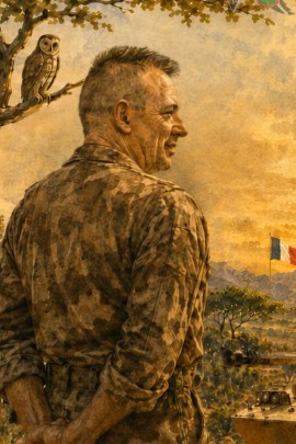 Détail de l'illustration réalisée pour le départ du lieutenant-colonel Masse